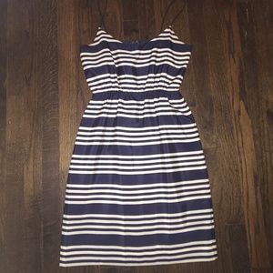 Navy and white cocktail dress